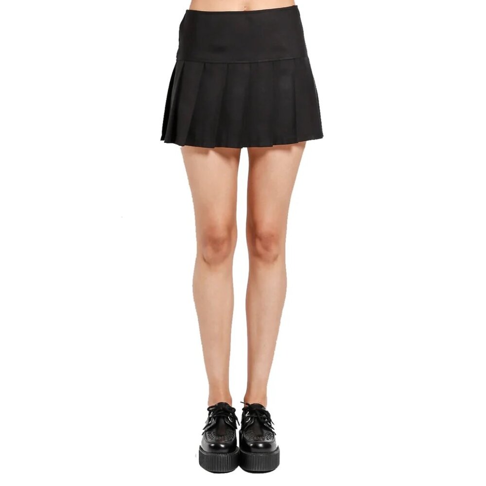 Womens Black Pleated Skirt